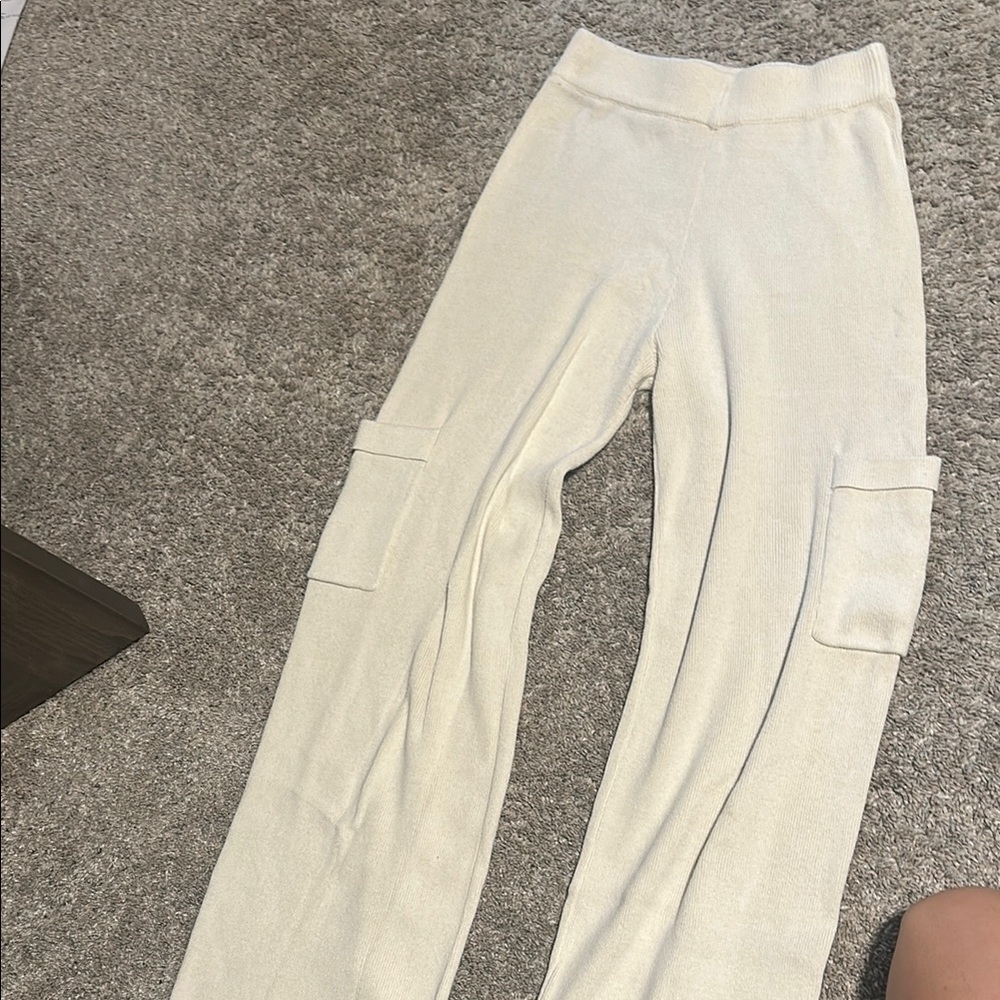 Sincerely Jules Cream Ribbed Cowl Neck Sweater